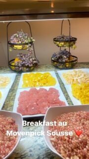 Le petit dej est mon repas favori de la journée ❤️
Quand je suis en déplacement je fais très attention à la qualité des buffets servis 
Celui du @movenpick_resort_sousse est copieux , varié , beaucoup de fruit , du traditionnel et du salé , un coup de cœur ❤️🔥 #breakfast #movenpick #brunch #brunchtime #gastronomie #fruit #petitdejeuner #sousse #movenpicksousse #movenpickhotel #yummy